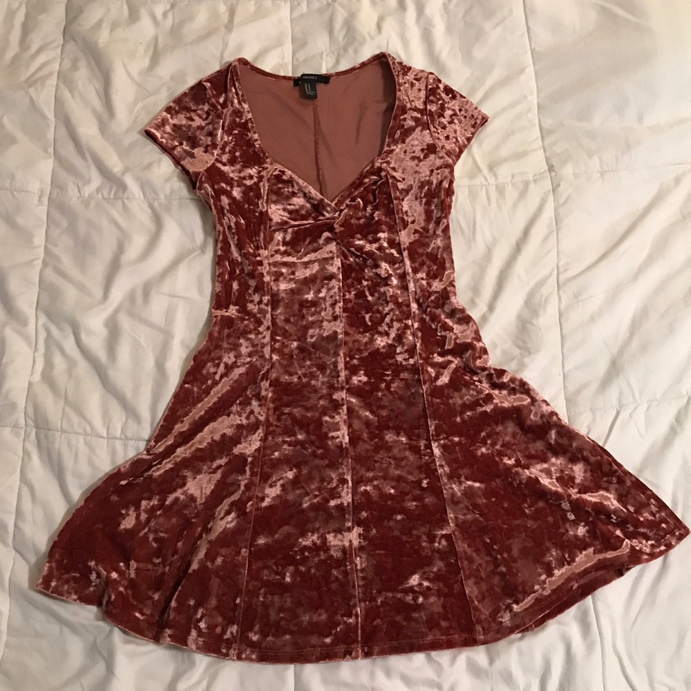 Velvet rose colored forever 21 dress